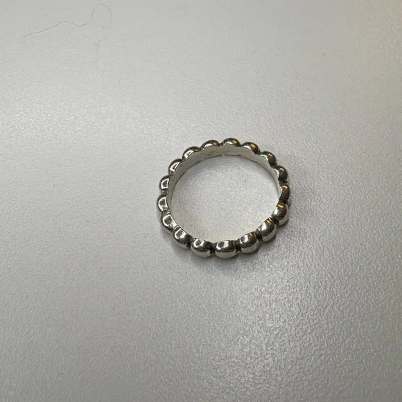 Sterling Silver Beaded Band Ring, 6.75 - Picture 3 of 4